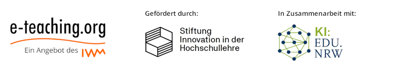 Logos von e-teaching.org, StIL und KI:edu.nrw