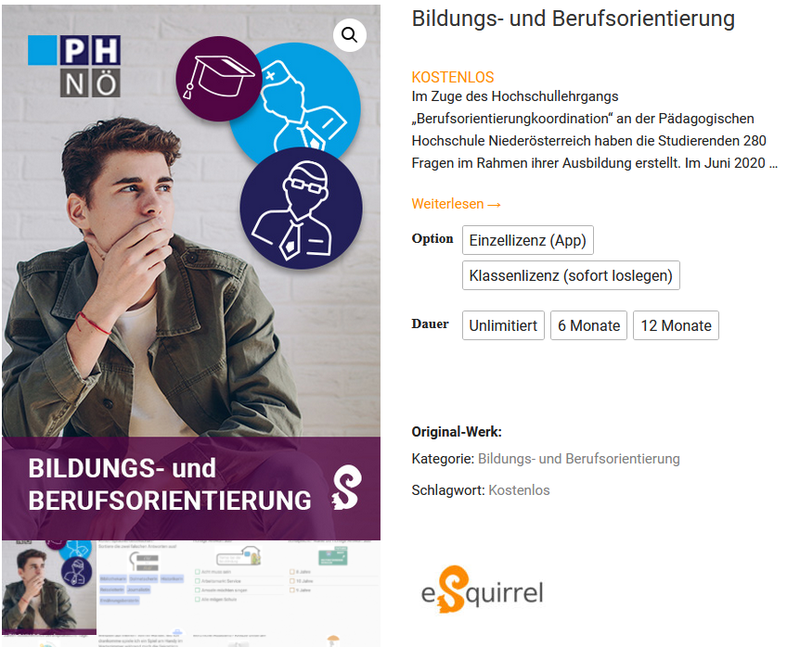 Screenshot ersteller Kurs.png Screenshot eines erstellten Kurses mit eSquirrel