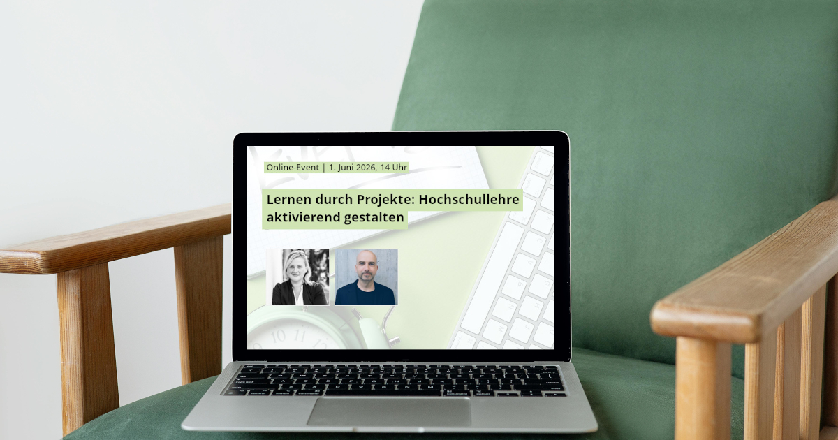 Bild zum Verweis auf 'Einladung zum Online-Event „Lernen durch Projekte: Hochschullehre aktivierend gestalten“'