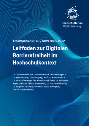 Titelblatt: HFD Arbeitspapier Leitfaden zur digitalen Barrierefreiheit im Hochschulkontext