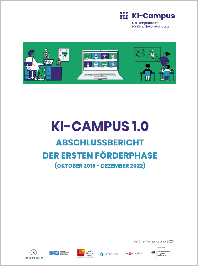 Cover Abschlussbericht "KI-Campus 1.0" Cover Abschlussbericht "KI-Campus 1.0"