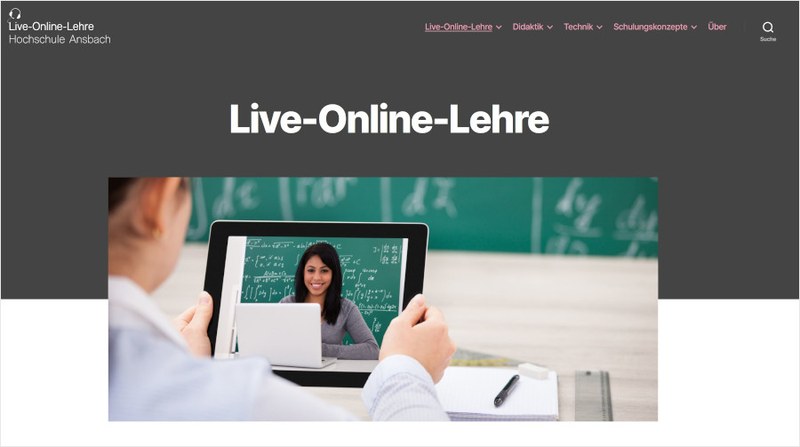 Die Seite Live-Online-Lehre