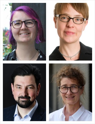 Leonie Ackermann (studentische Expert*in in der AG „Digitalisierung von Lehre und Studium“ des Wissenschaftsrats), Prof. Dr. Heidrun Allert (CAU zu Kiel), André Mersch (FH Bielefeld), Prof. Dr. Claudia de Witt (FernUniv. in Hagen)