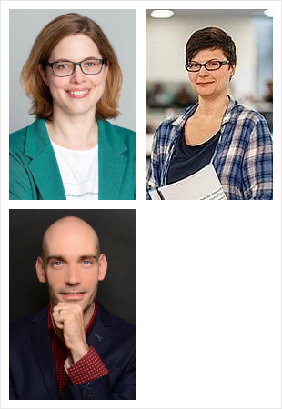 Dr. Stefanie Pohle (Universität Bonn), Angelina Stratmann (Hochschule für Gesundheit Bochum) und Dr. Alexander Holste (Universität Duisburg-Essen) 