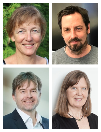 Jubiläumsevent III: Entwicklungen in der Lehre (mit digitalen Medien) sichtbar machen Portraitbilder von Gabi Reinmann, Timo van Treeck, Oliver Janoschka und Anne Thillosen. Link führt zur Eventseite.