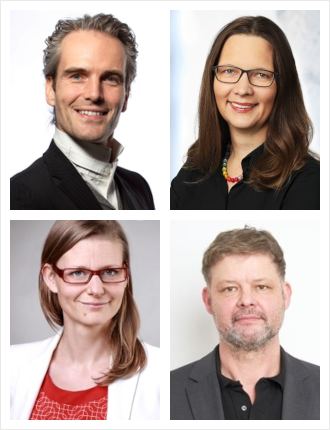Bild von PD Dr. Malte Persike (RWTH Aachen University), Iris Neiske (dghd), Britta Leusing (KI-Campus) und Prof. Dr. Peter Gerjets (IWM). Link zur Event-Seite.
