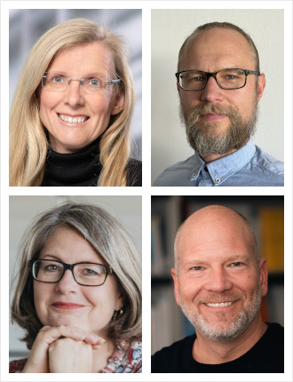 Prof. Dr. Isa Jahnke (UTN; Copyright Foto: Eye-D Fotodesign), Gernot Messinger (PH Wien), Dr. Sylvia Ruschin (HS Niederrhein) und Dr. Benno Volk (ETH Zürich)