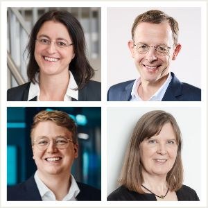 Portraitbilder von Dr. Tina Seufert, Prof. Dr. Ulrich Schäfermeier, Dr. Steffen Schneider und Dr. Anne Thillosen