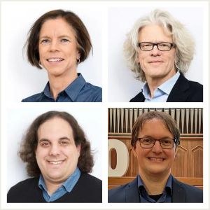 Portraitbilder von Dr. Kordula De Kuthy, Prof. Dr. Detmar Meurers, Dr. Tjark Müller und Dr. Frank Papenmeier