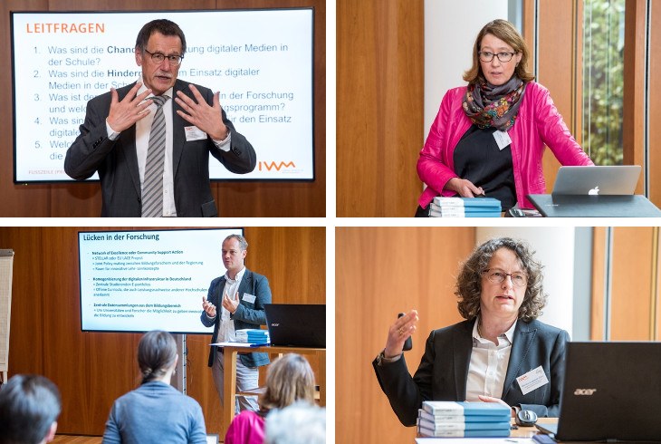 bild13-16.jpg Prof. Dr. Dr. Hesse (IWM, links oben), Prof. Dr. Ulrike Cress (IWM, rechts oben), Prof. Dr. Hendrik Drachsler (DIPF, links unten), Prof. Dr. Monika Jungbauer-Gans (DHZW, links unten)