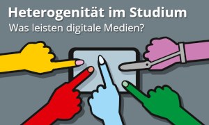 Titelbild: Fünf Hände in verschiedenen Farben zeigen auf ein Tablet.