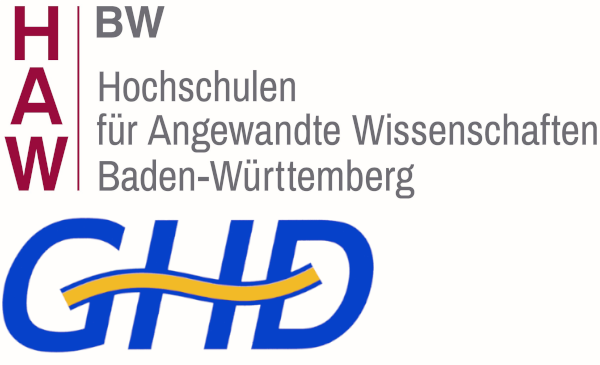 Logo: HAW BW Digital und GHD Logo: HAW BW Digital (oben) und GHD (unten)