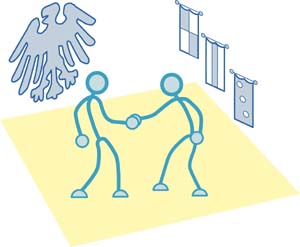 Politik Bild Comic zu Politischen Faktoren