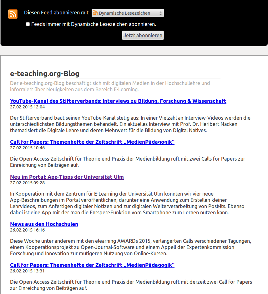 RSS-Feed von e-teaching.org
